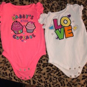 Two girl vibrant onesies
